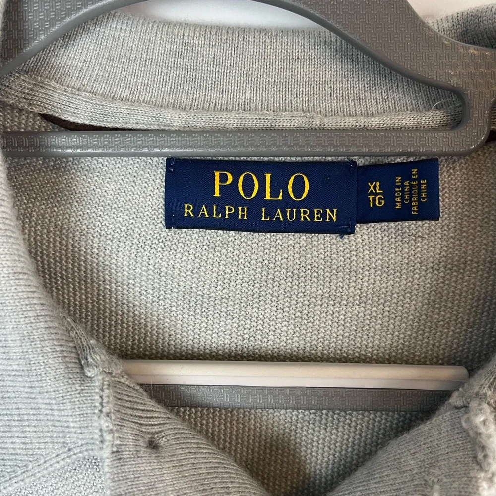 Polo Ralph Lauren men’s gray‎ lightweight polo sweater size XL